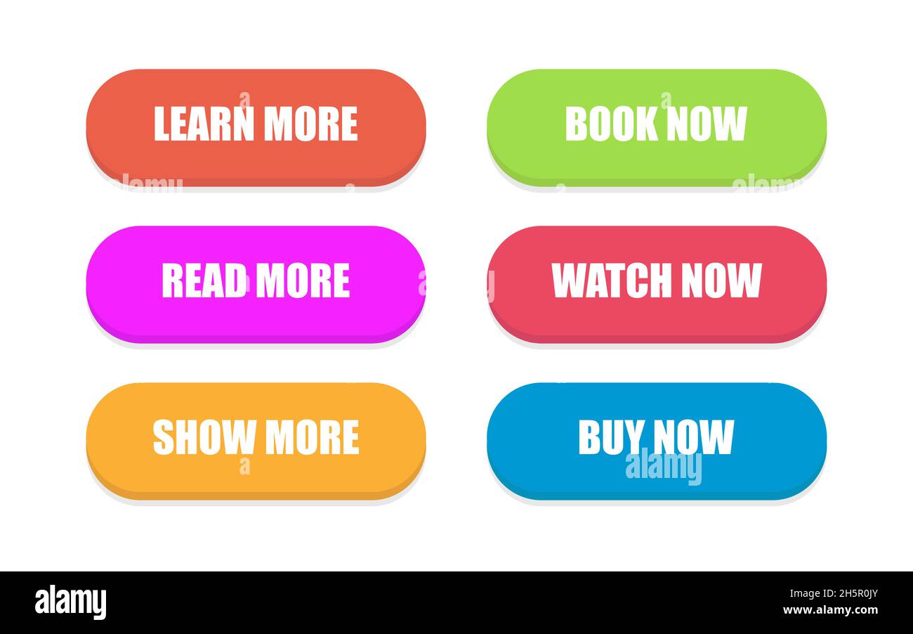 Button flat vector set, buttons collection in modern style isolated ...