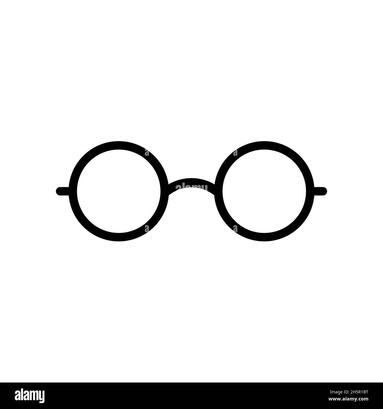 Glasses vector round old style hipster element flat black icon Stock Vector