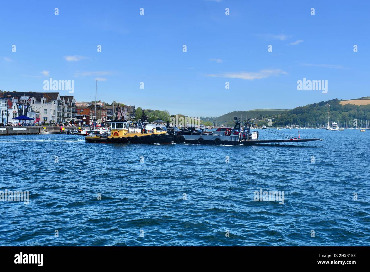 The lower car ferry departs Dartmouth for the short trip crossing the