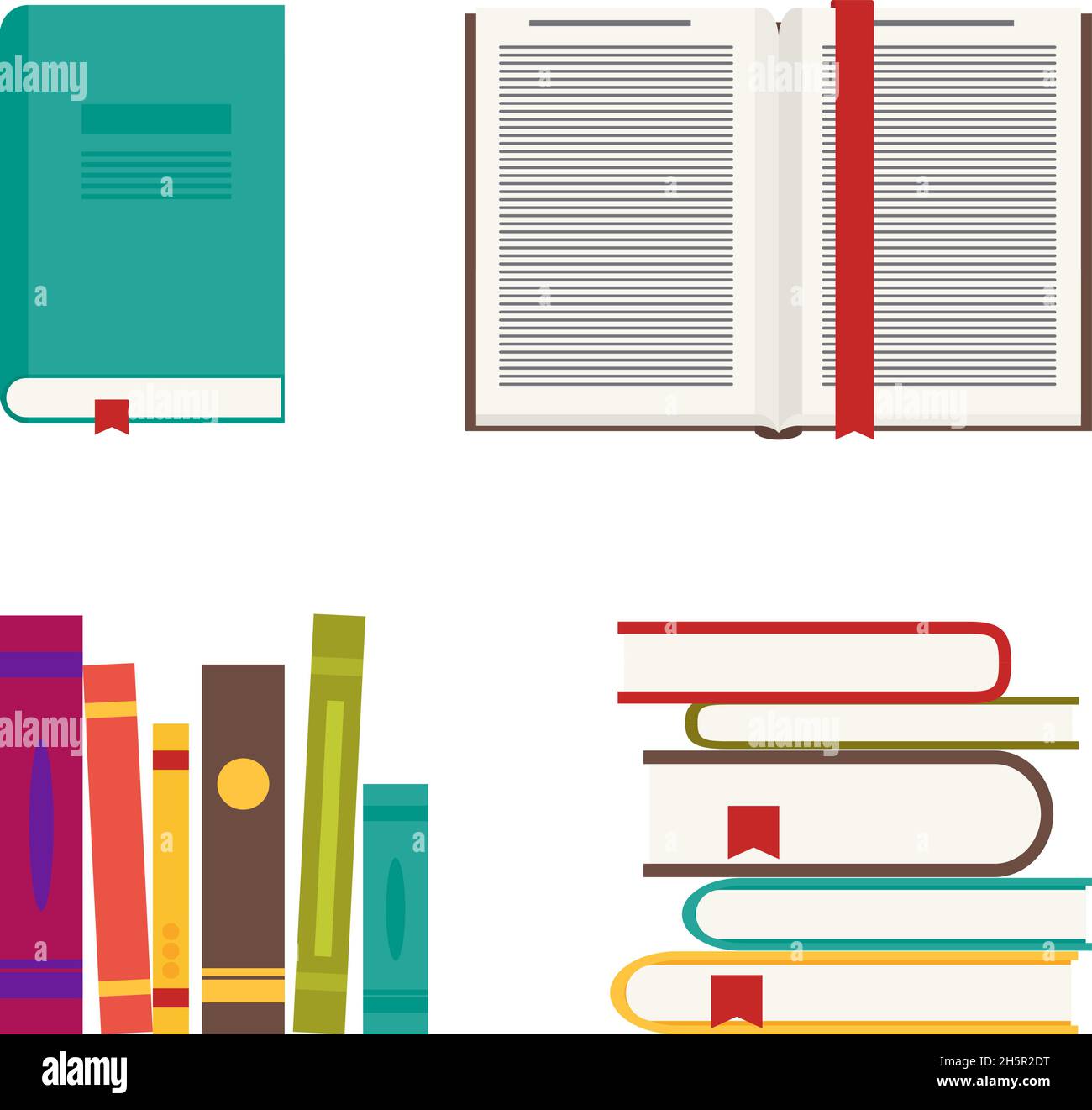 set of closed and open book icons, vector Stock Vector Image & Art - Alamy