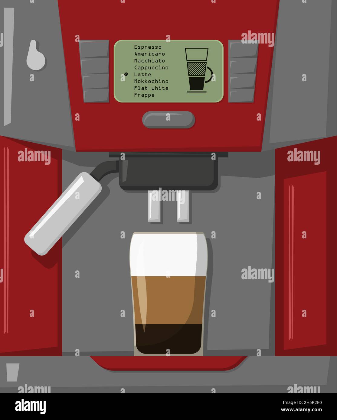 coffee machine with latte cup in flat style Stock Vector Image & Art ...