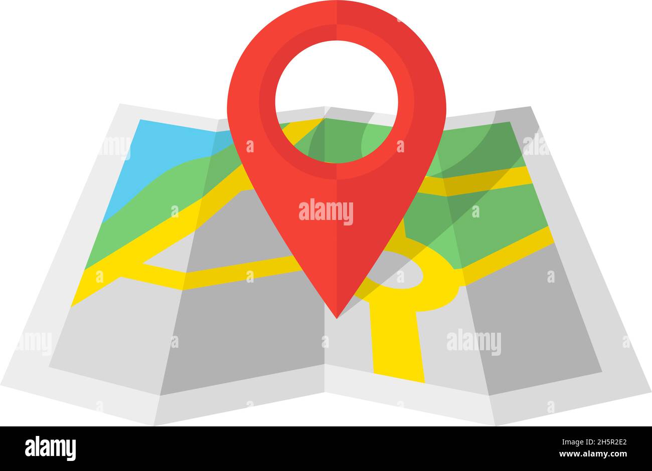 map and marker location in flat isometric, vector Stock Vector Image ...