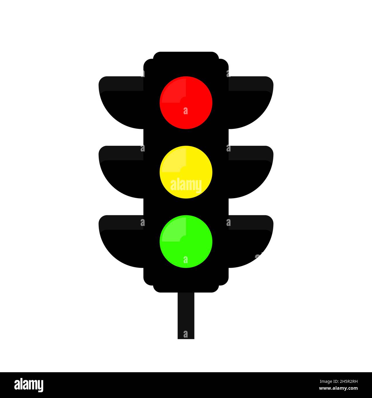 Traffic lights vector transportation light semaphore red yellow and green safety signal stoplight isolated illustration Stock Vector