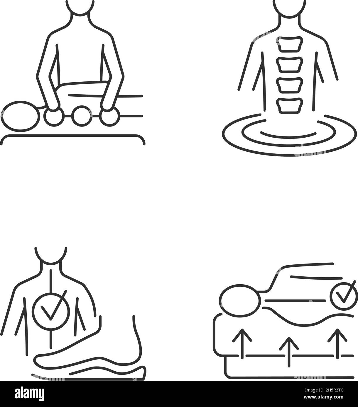 Spine problems prevention linear icons set Stock Vector Image & Art - Alamy