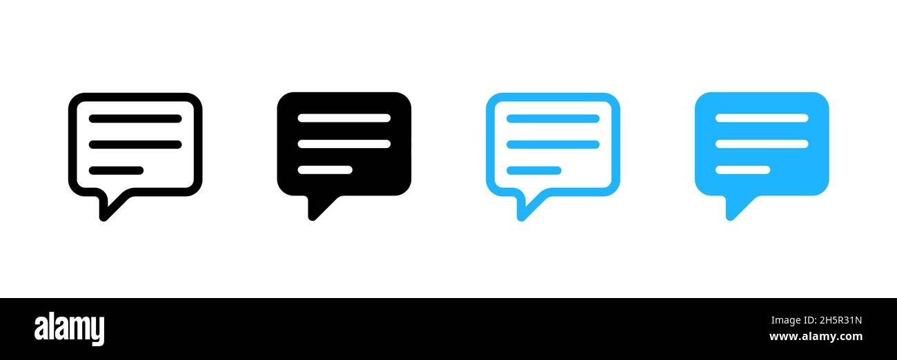 Message vector icon set, text communication chat isolated illustration ...