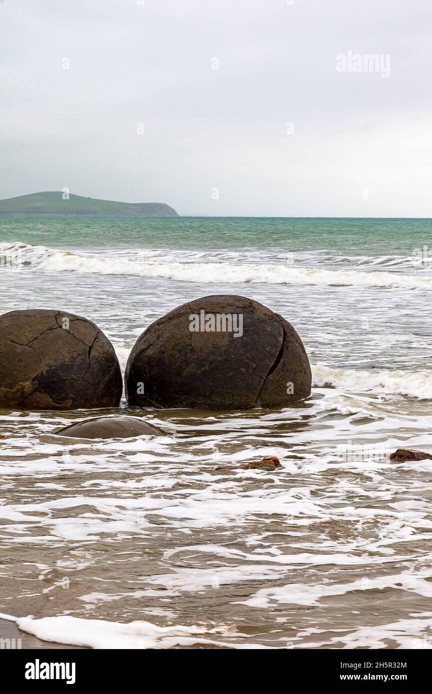 Moeraki boulder. South Island, New Zealand Stock Photo