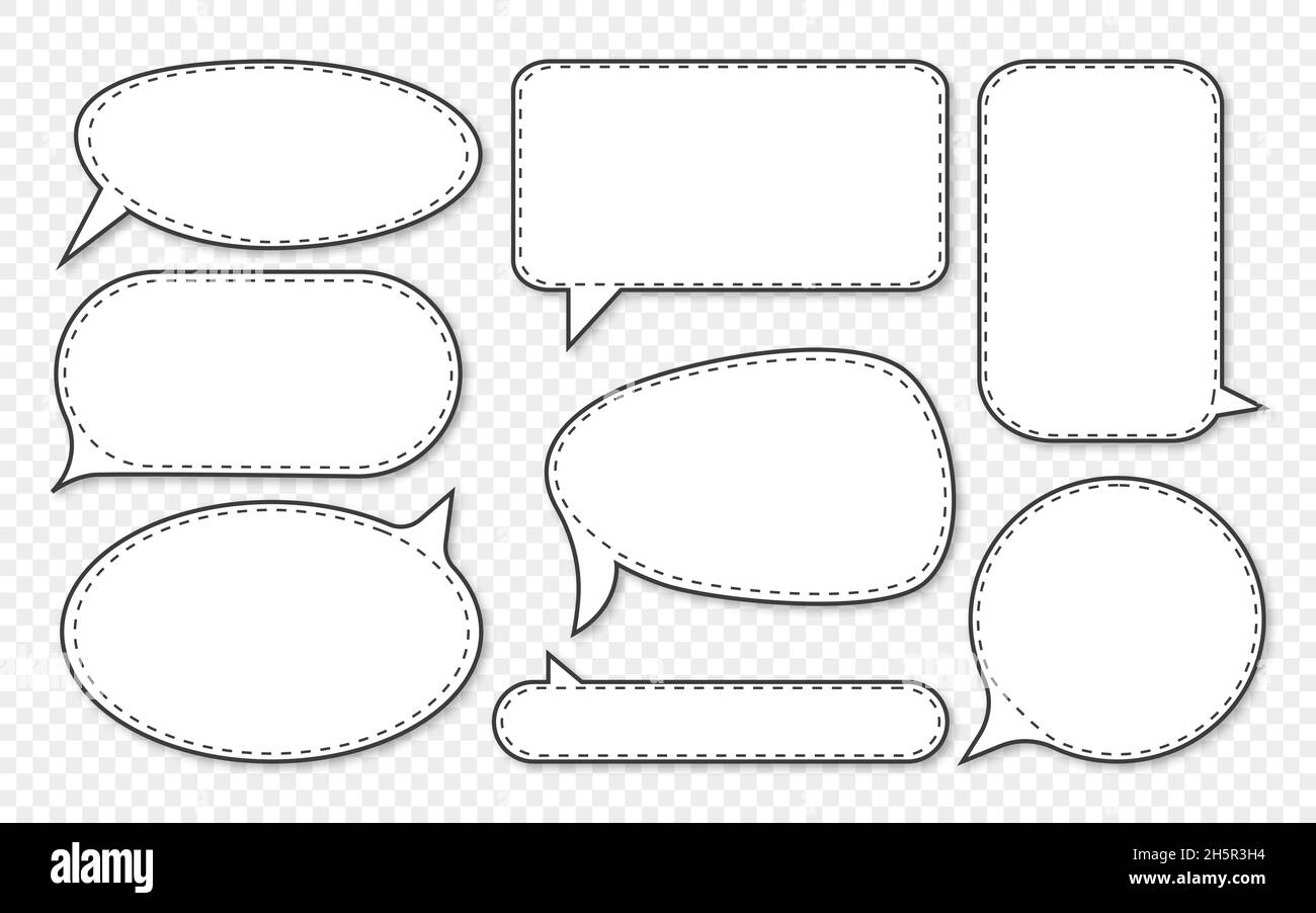 set of comic speech bubbles with shadow, vector Stock Vector Image ...