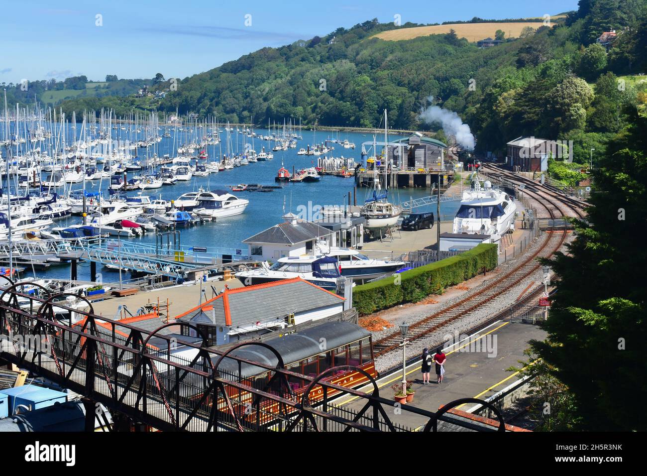 Steam engine No. 5526 approaches Kingswear Station (for Dartmouth) at ...