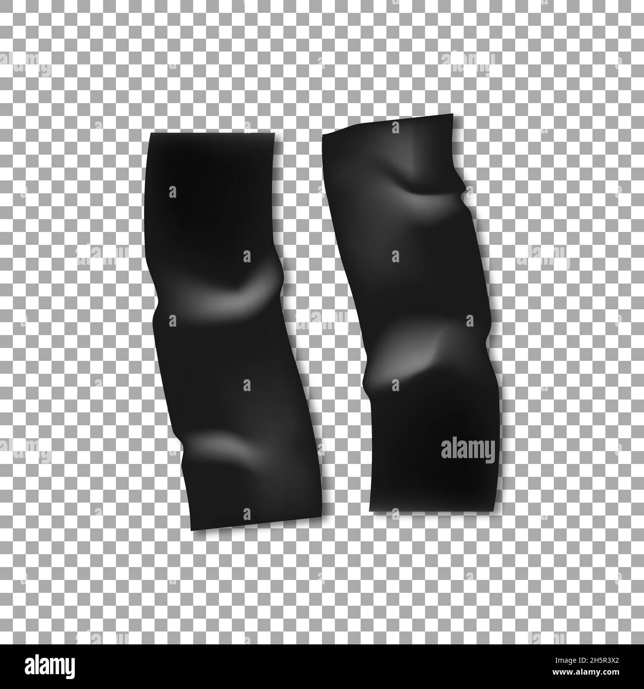 Duct tape black realistic adhesive vector isolated stick bandage