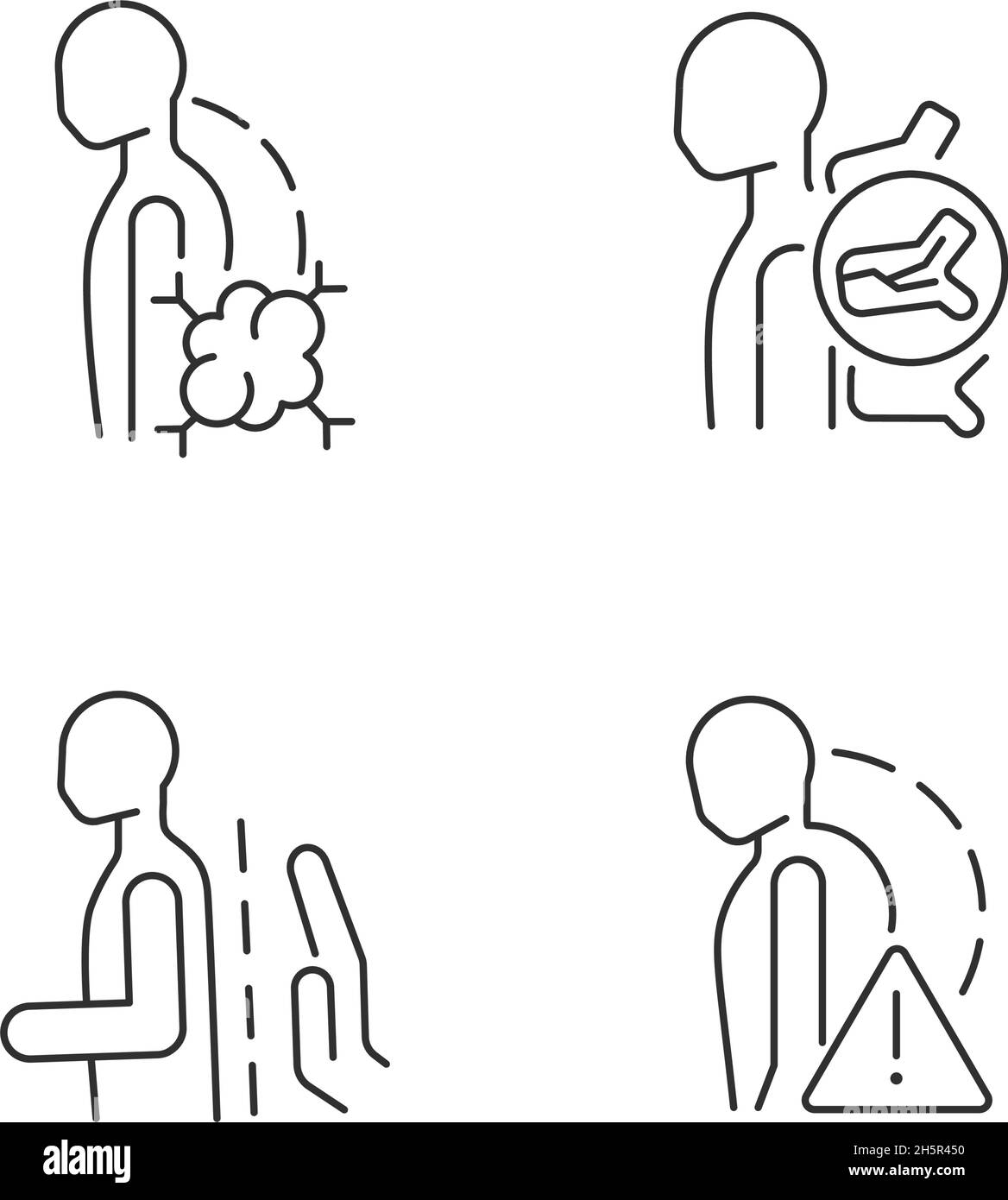 Spinal problems linear icons set Stock Vector Image & Art - Alamy