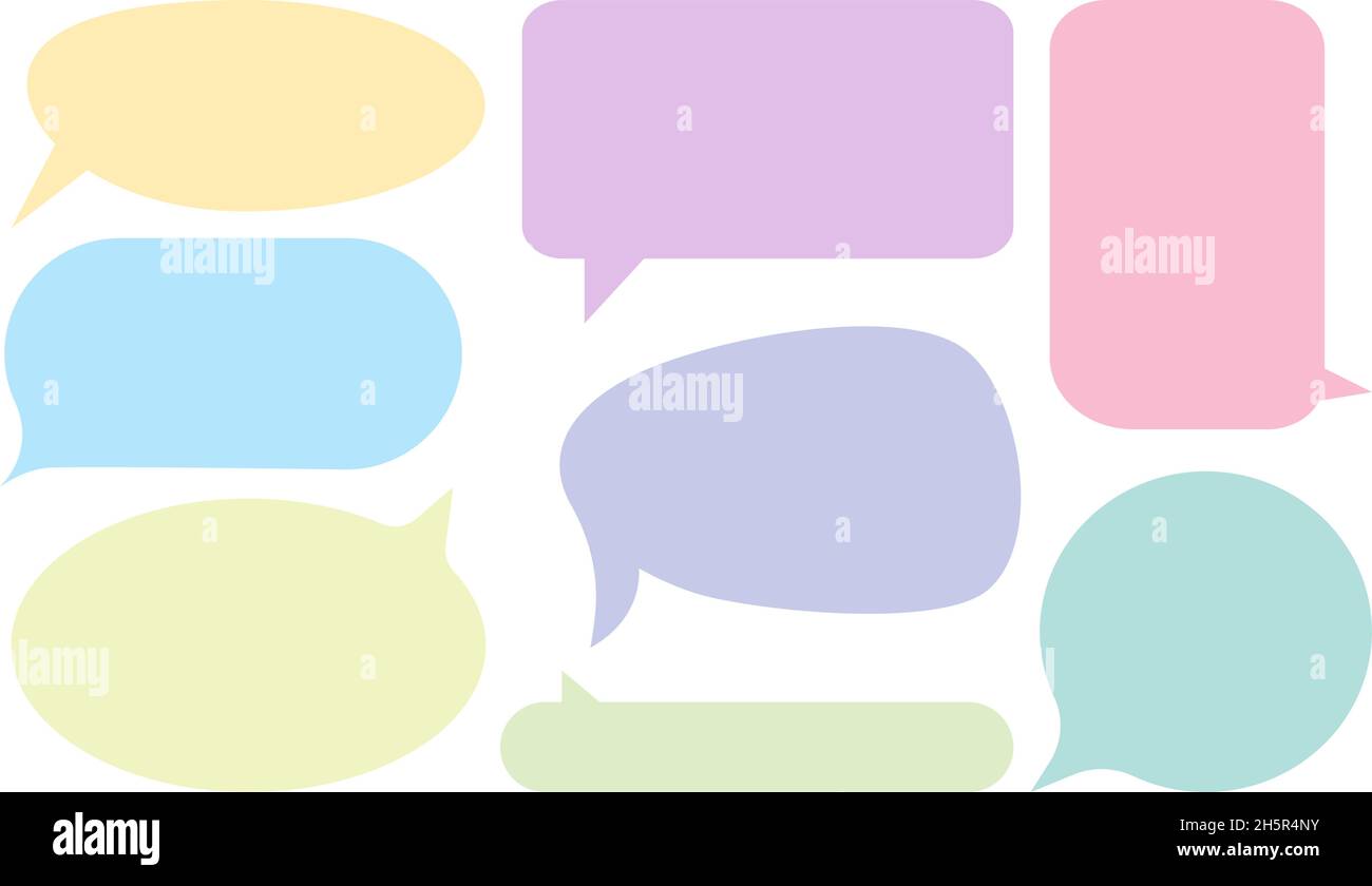 set of color comic speech bubbles in flat style Stock Vector Image ...