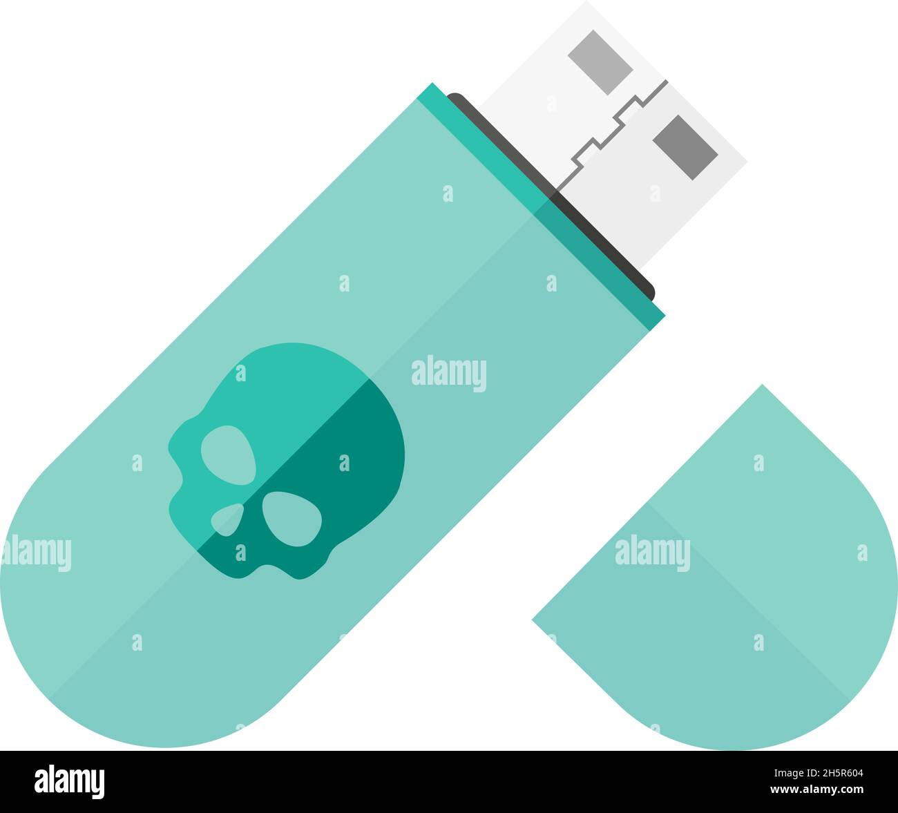 USB flash drive with a virus, vector illustration Stock Vector Image