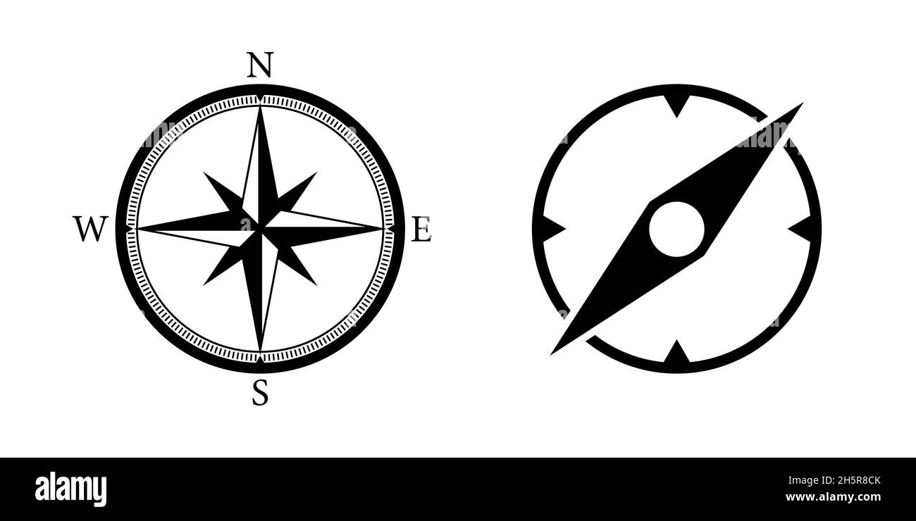 Compass vector icon, tourism navigation arrow gps symbol, map direction graphic illustration Stock Vector