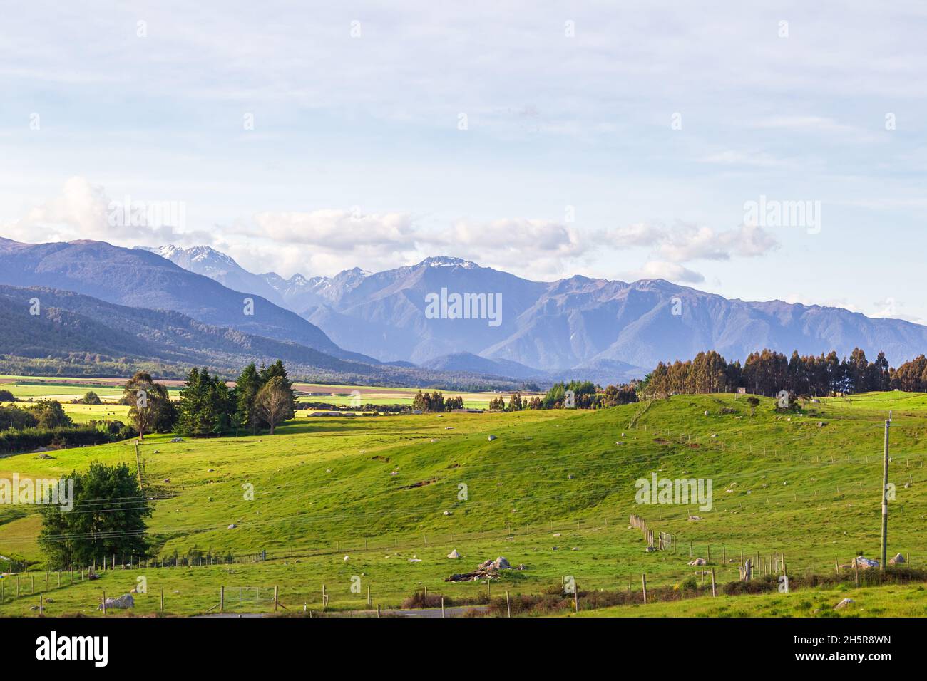 South Island landscapes on the way to Milford Sound. Fiordland National Park. New Zealand Stock Photo
