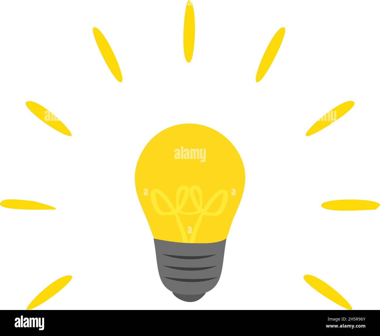 light bulb drawing in flat style, vector illustration Stock Vector ...