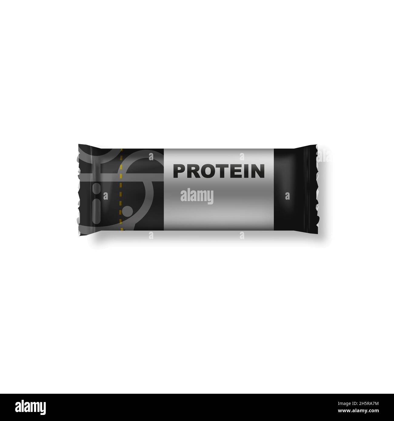 Rrotein bar realistic mock up package for lifestyle design. Fitness food vector bodybuilding isolated illustration.Top view. Stock Vector