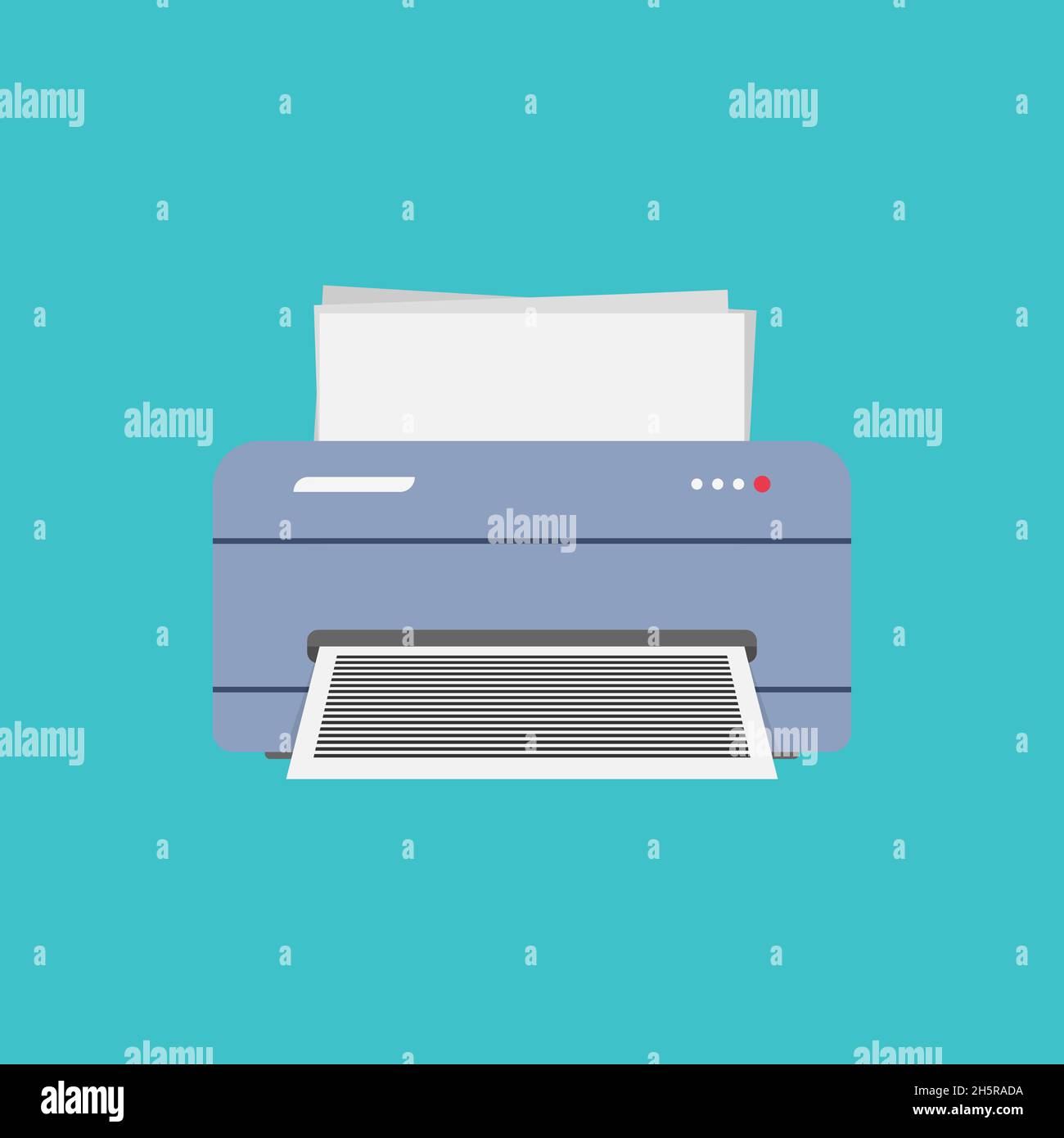 computer technology printer in flat style, vector illustration Stock ...