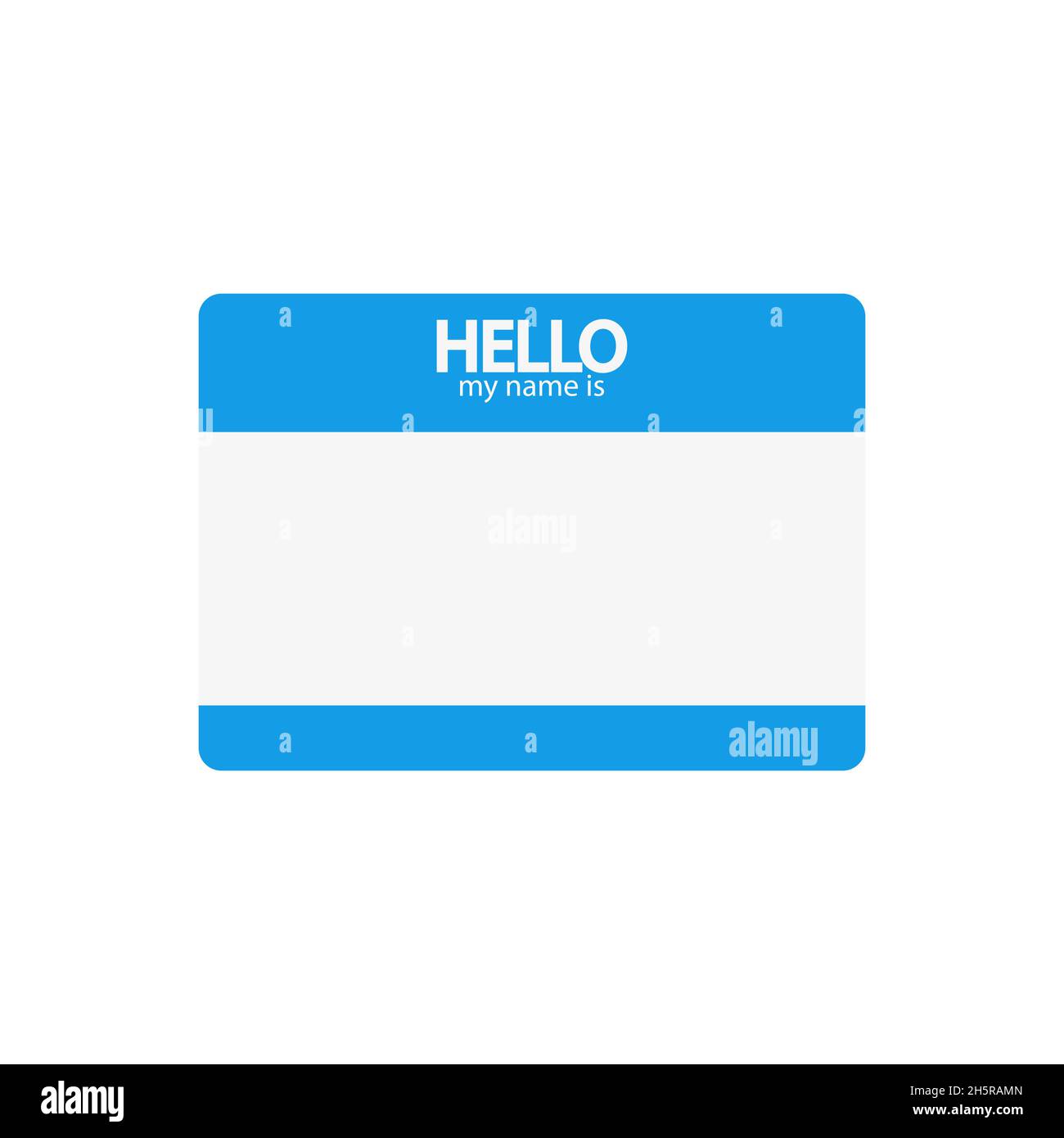 hi my name is blue, flat sticker on a white background, vector Stock