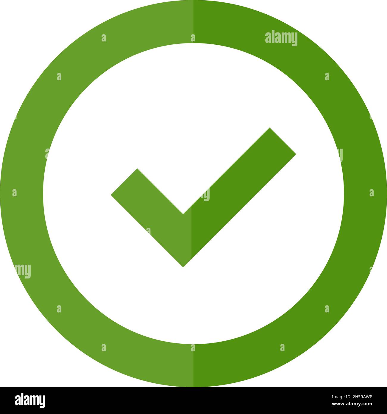 checkmark in a circle in flat style, on a white background, vector ...