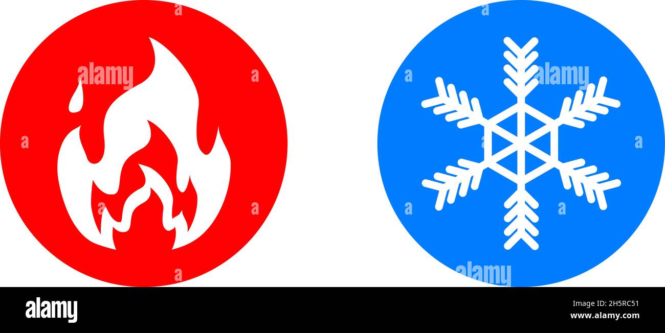 heat and cold color icons in flat style, vector illustration Stock ...