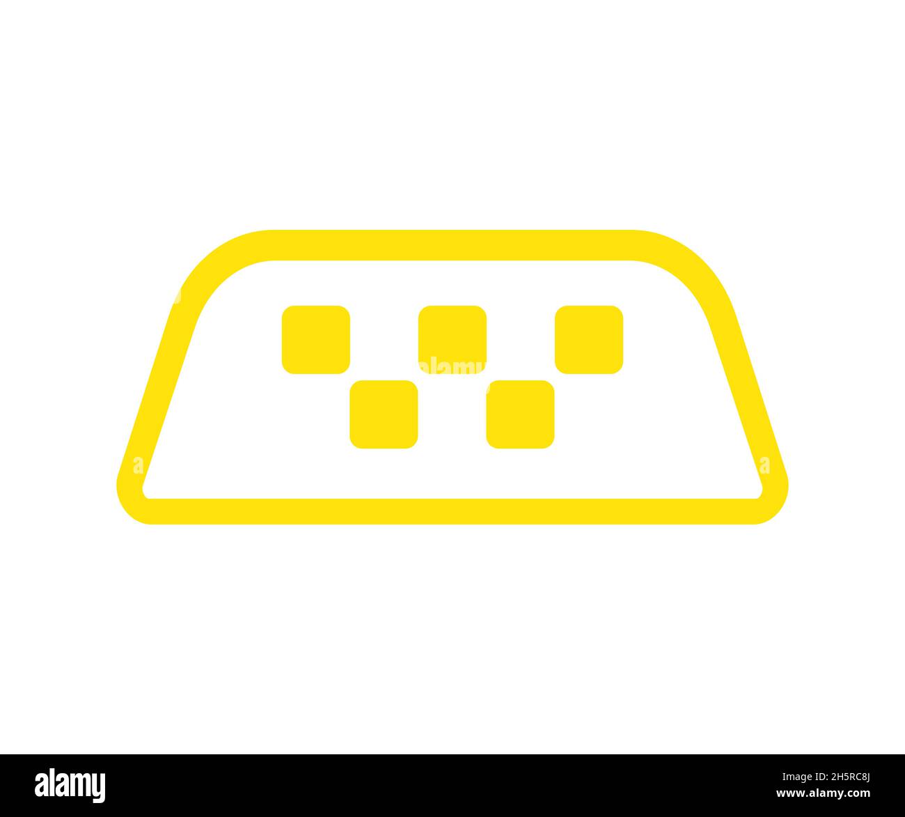 Taxi service. Yellow taxi icon isolated vector sign symbol Stock Vector