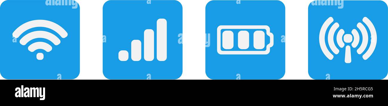 button communication set icons in flat style, vector illustration Stock ...