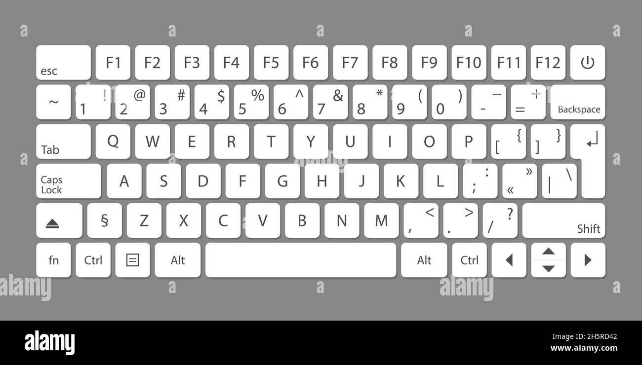 Modern flat web template with keyboard template on gray background. Vector illustration Stock Vector