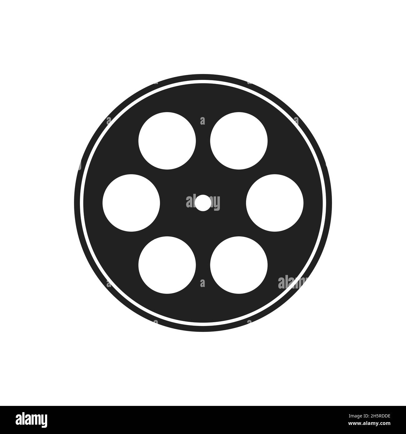 Vintage illustration with reel movie icon on white background. Vector movie illustration Stock Vector