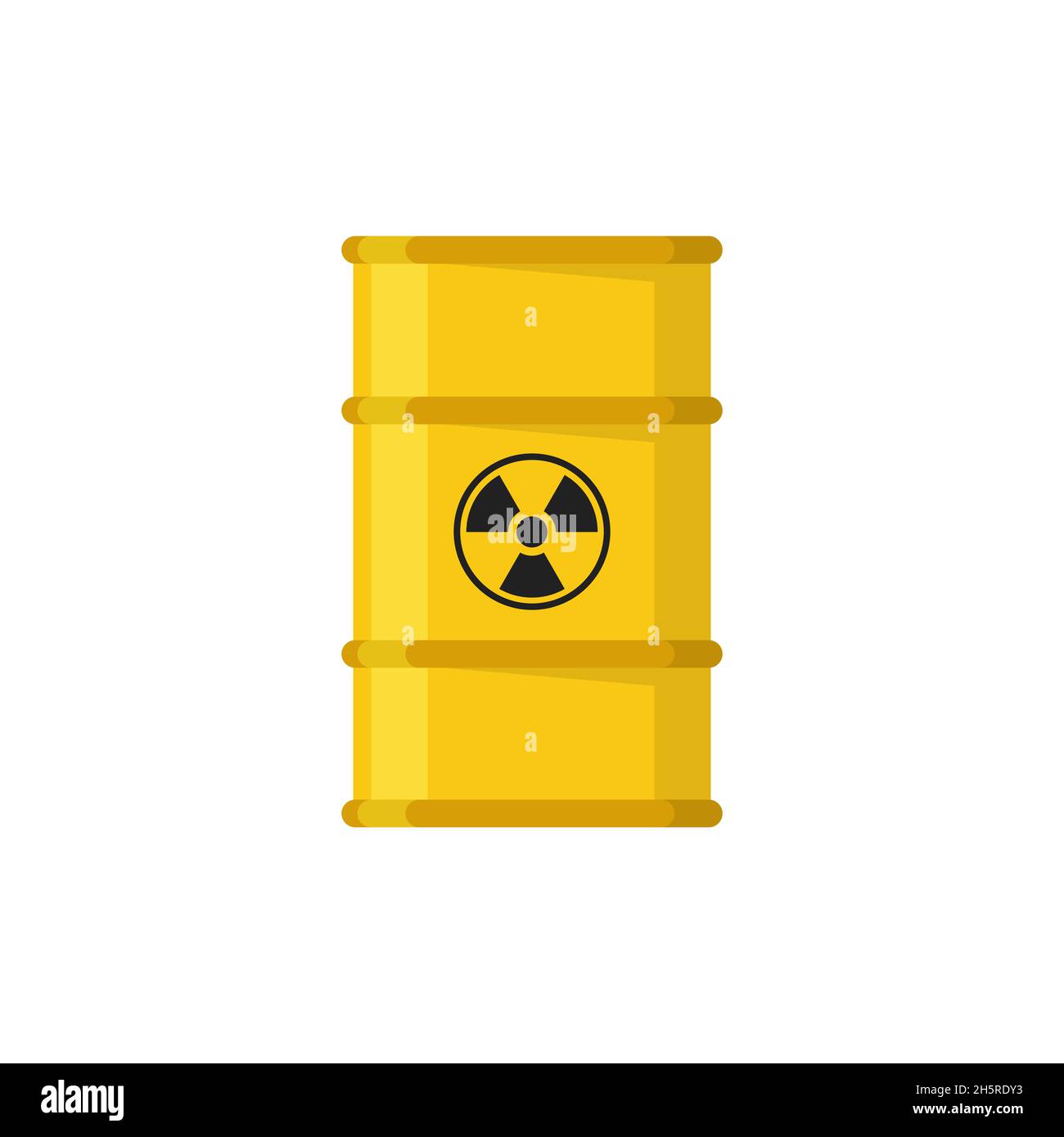 Barrel waste drum. Flat yellow illustration. Isolated vector illustration. Stock Vector
