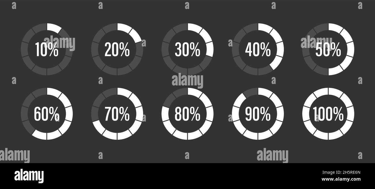 Progress load set loader. Vector progress loading bar set. Vector isolated icon Stock Vector