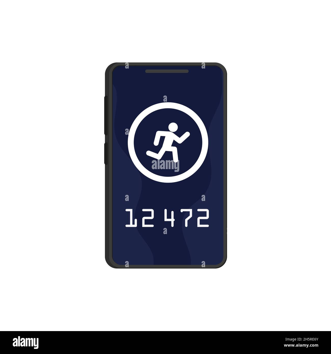 Fitness band run tracker on phone vector illustration in flat style Stock Vector