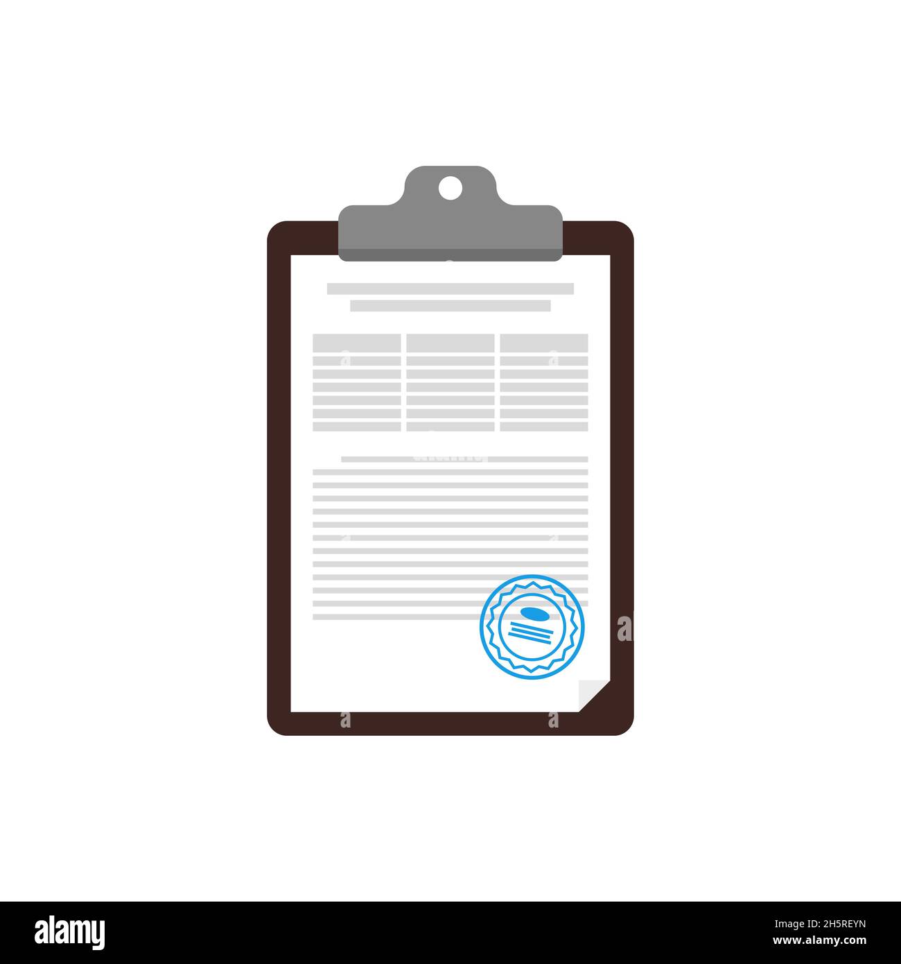 Document on tablet. Vector illustration in flat style design Stock Vector