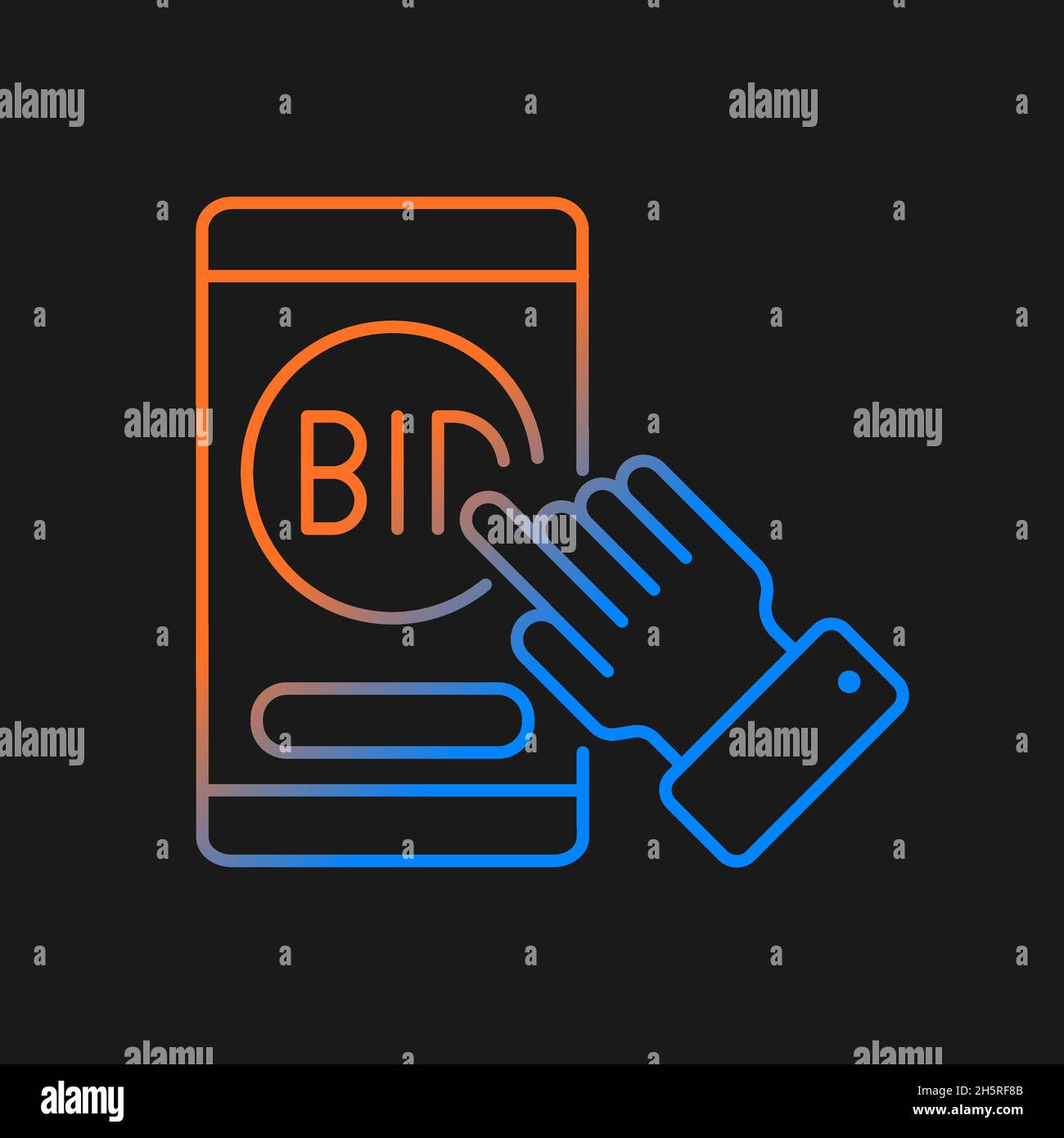Auction mobile app gradient vector icon for dark theme Stock Vector