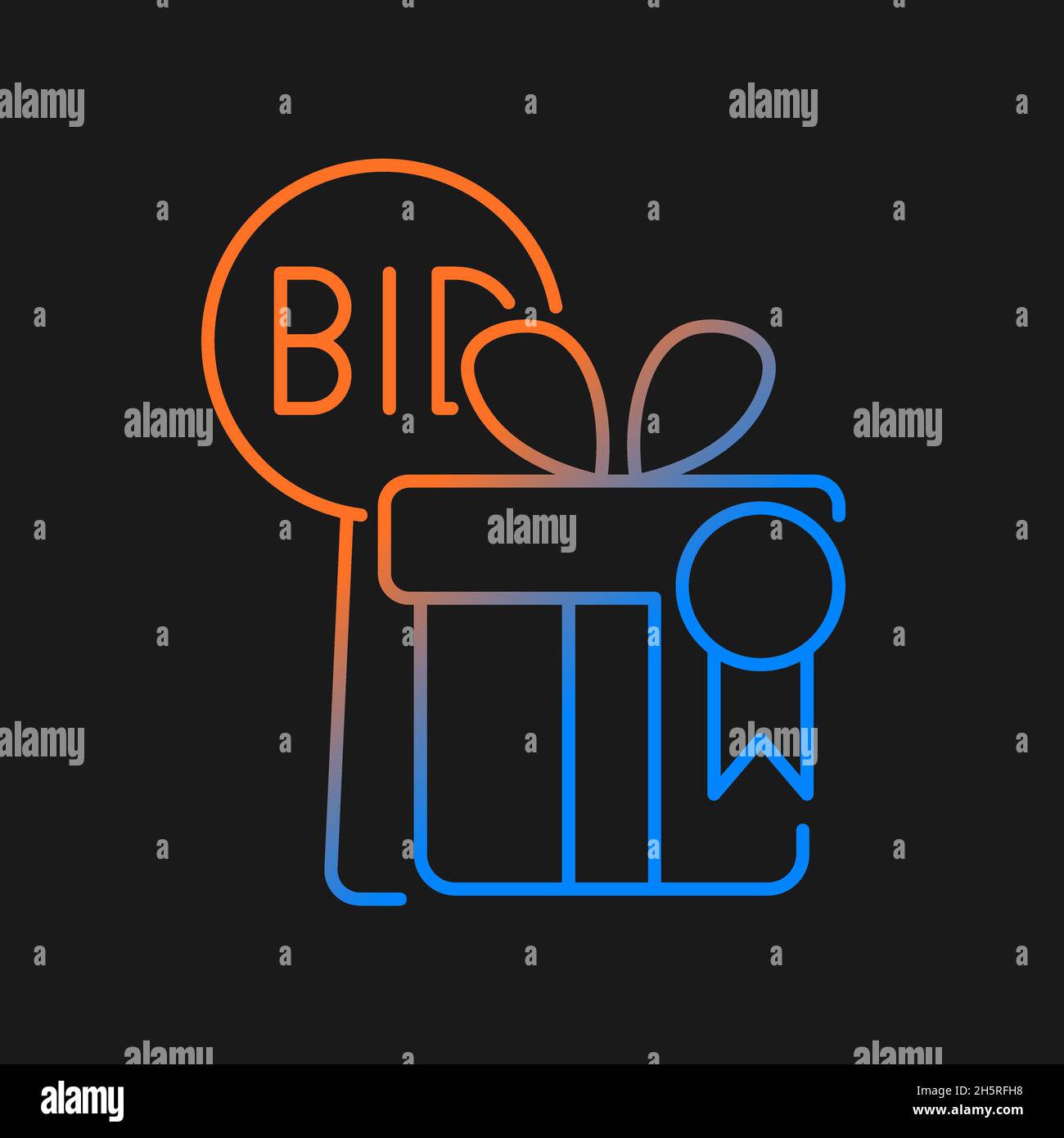 Auction winner gradient vector icon for dark theme Stock Vector