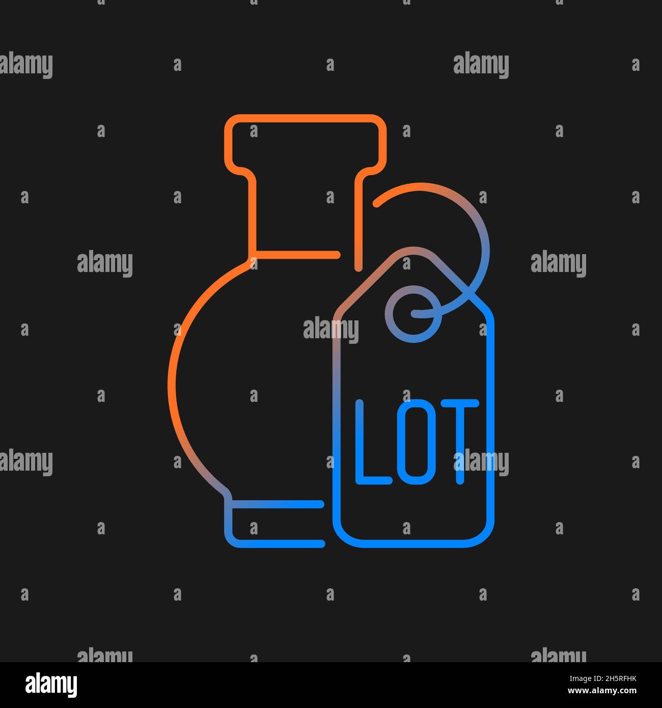 Lot gradient vector icon for dark theme Stock Vector
