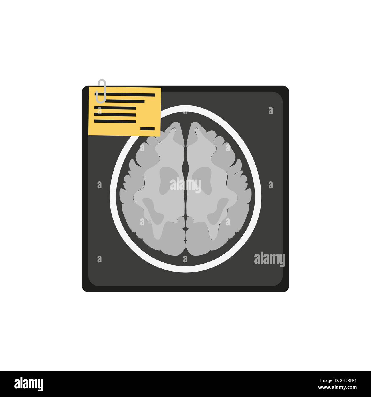 MRI of the brain. Flat icon with black brain for medical design. Vector icon design Stock Vector