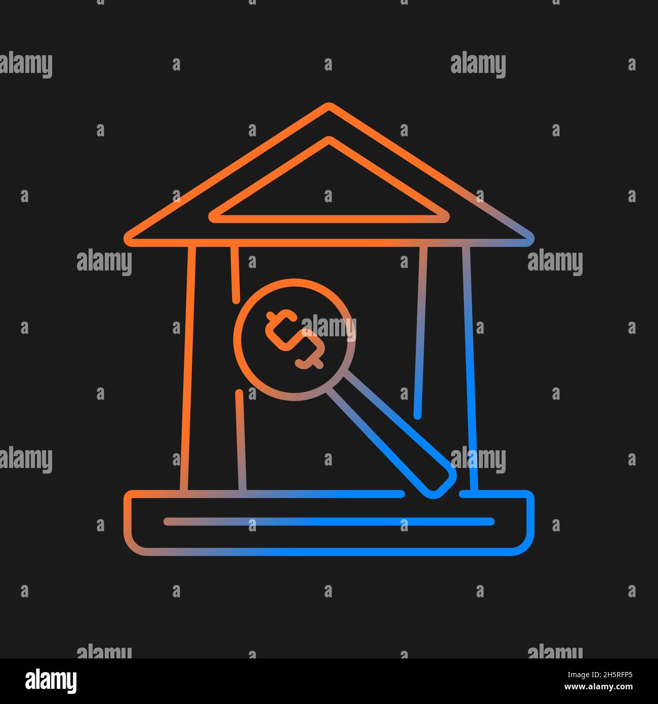 Auction house gradient vector icon for dark theme Stock Vector