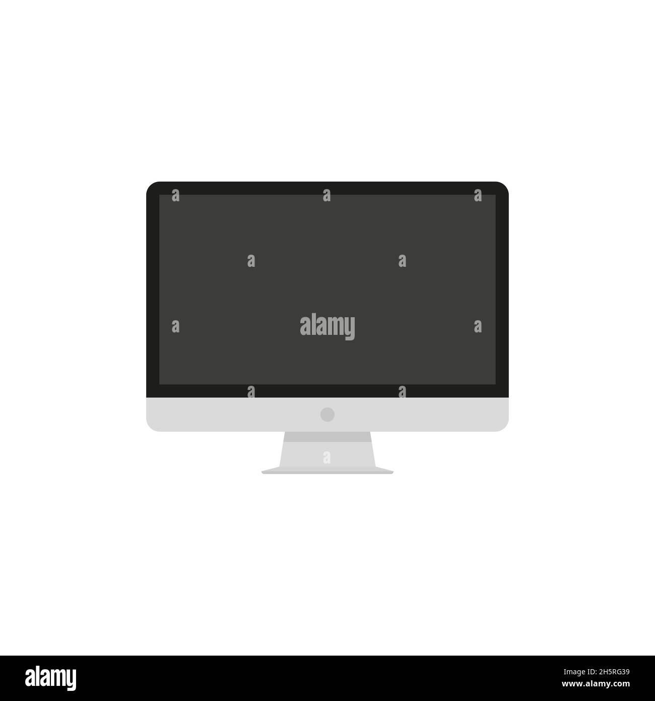 Computer monitor. Flat image with black computer isolated vector. Desktop interface. Stock Vector