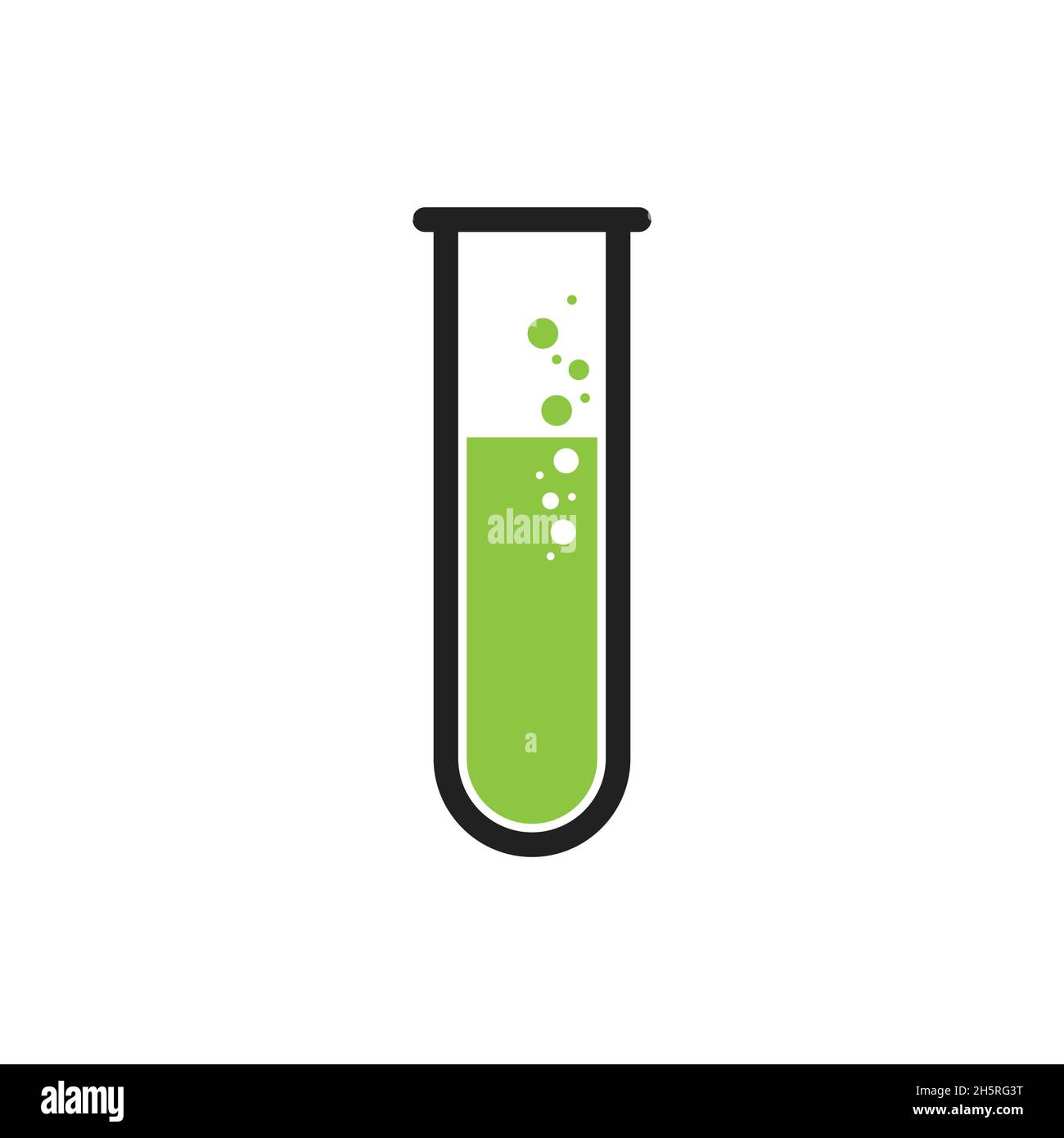 Test tube logo. Scientific research, chemical experiment. Symbol, icon illustration vector. Stock Vector