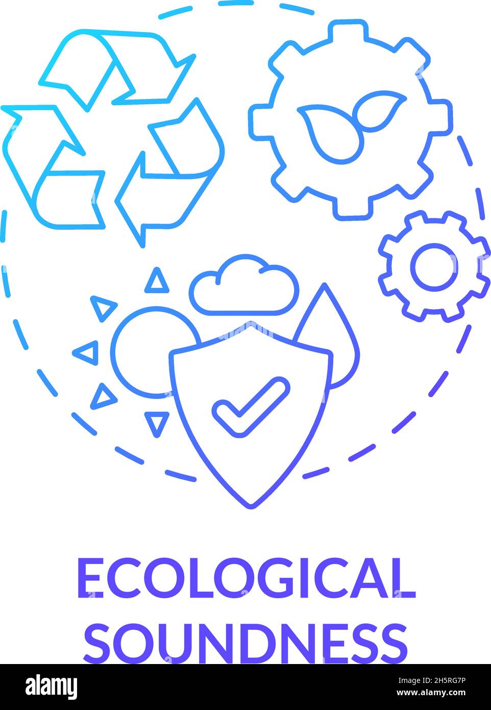 Ecological soundness blue gradient concept icon Stock Vector