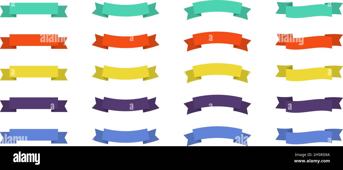 Ribbons flat set icon for concept design. Vector illustration Stock