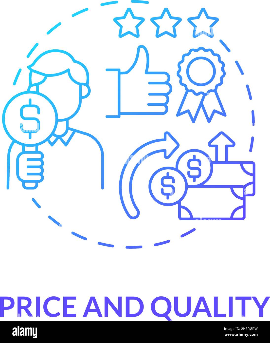 Price and quality blue gradient concept icon Stock Vector Image & Art ...