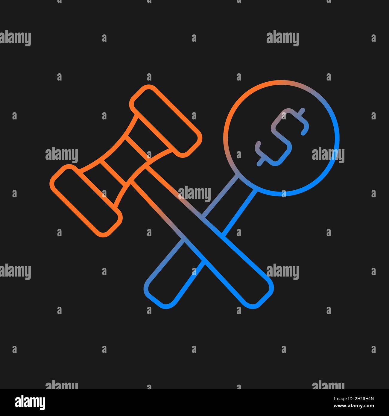 Auction gradient vector icon for dark theme Stock Vector