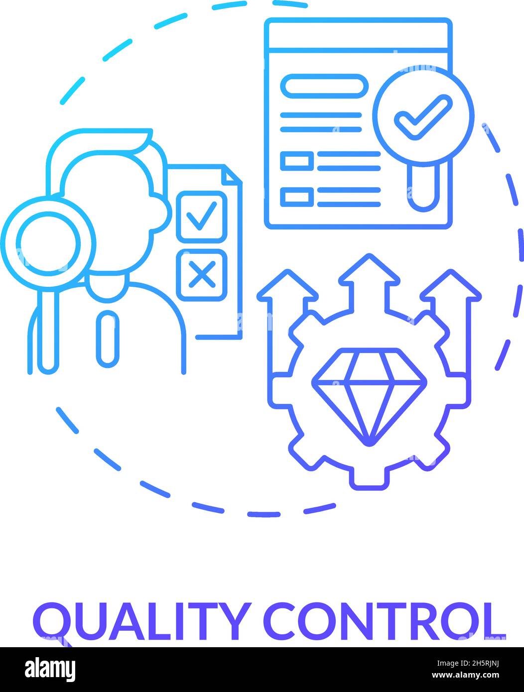 Quality control blue gradient concept icon Stock Vector Image & Art - Alamy