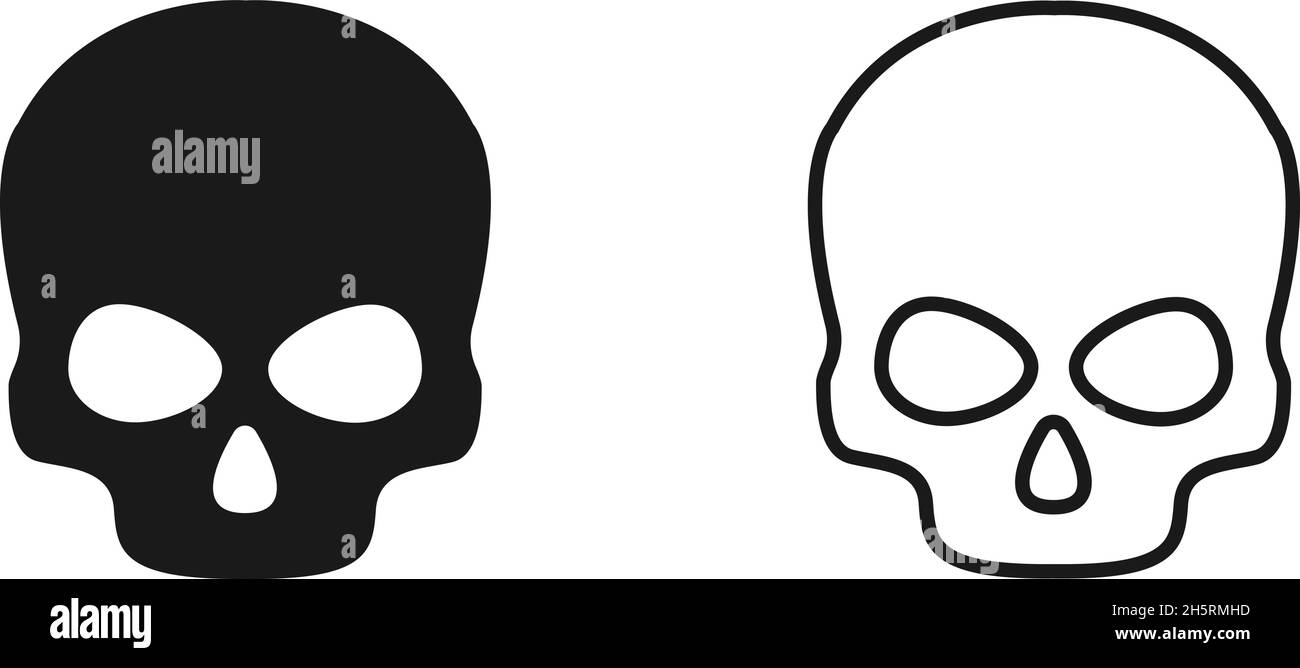 Skull icon isolated set. Danger symbol vector illustration in flat ...