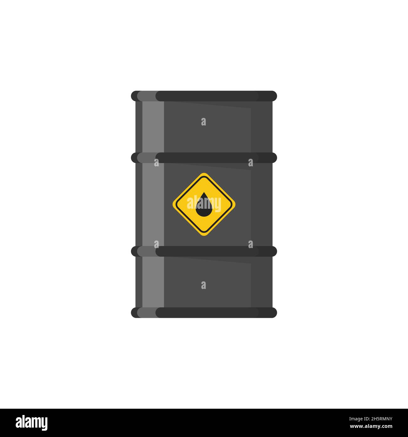 Black oil barrel on white background. Vector illustration in flat style. Stock Vector