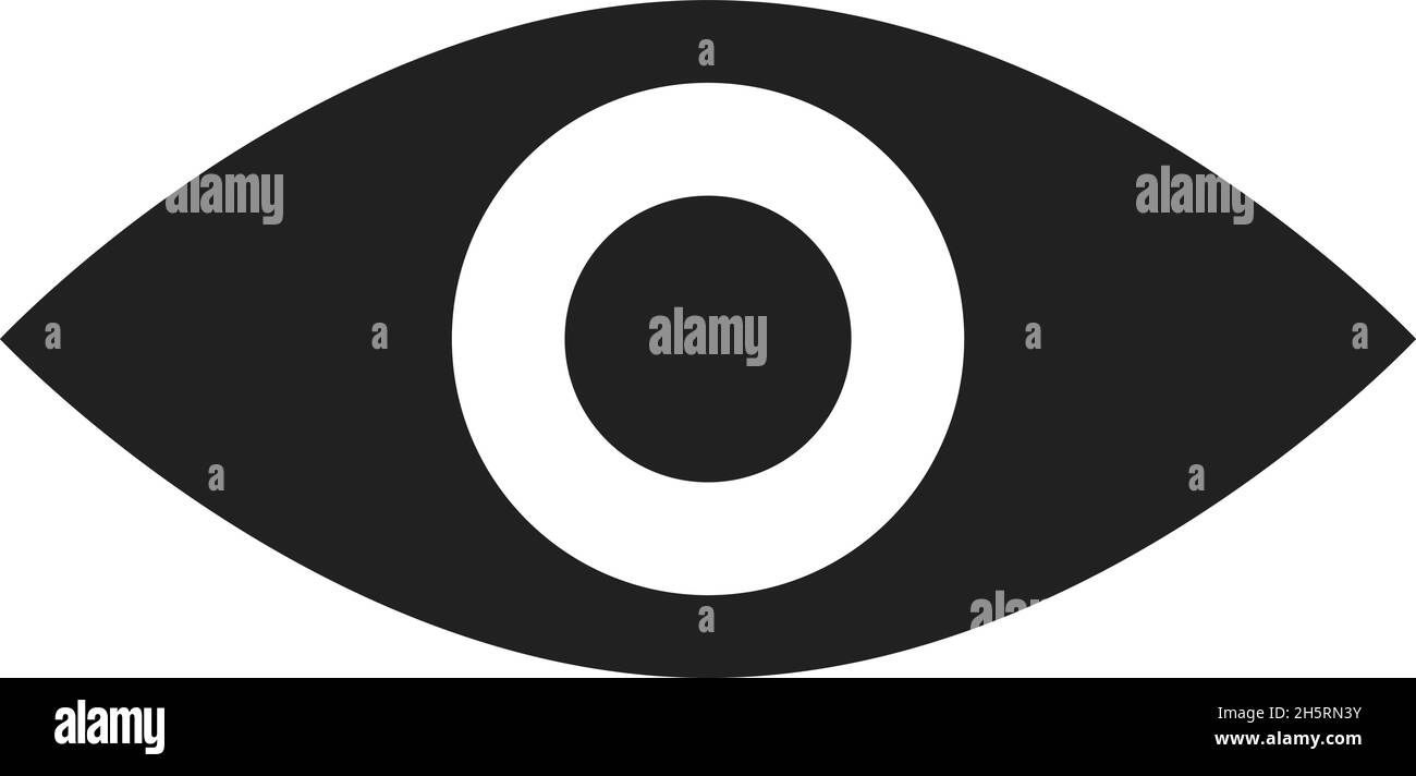 Eye black isolated icon in flat, vector. Illustration for web design ...