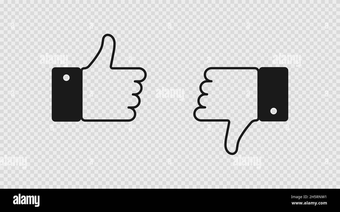 Thumb up like. Social media icon set on transparent background. Vector illustration Stock Vector