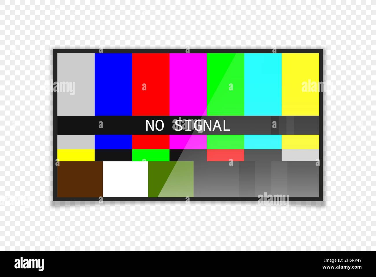 Realistic tv no signal screen. Modern design. Isolated vector illustration Stock Vector