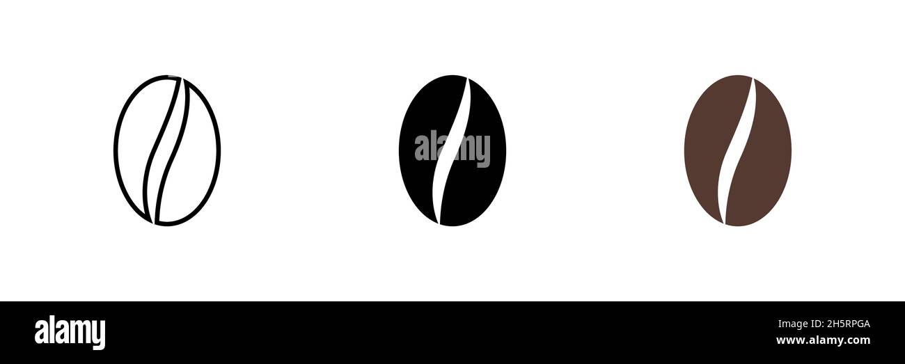 Coffee bean set isolated icon in flat style. Vector illustration Stock ...